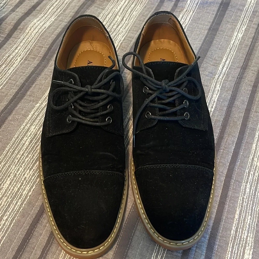 Alfani Owen Derby Oxfords Size 9.5M Cap Toe Lace Up Dress Shoes Black Felt NWB